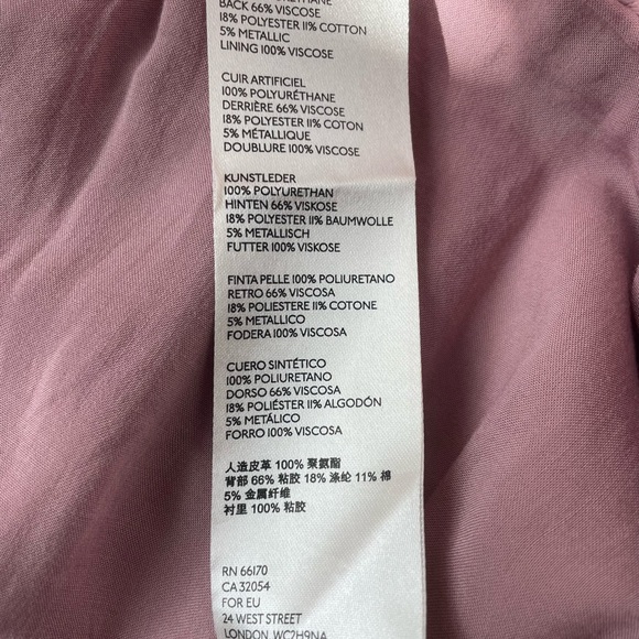 NWT FREE PEOPLE | Payton Paper Bag Faux Leather Skirt in Mauve Swoon - Size 2 - Picture 9 of 10